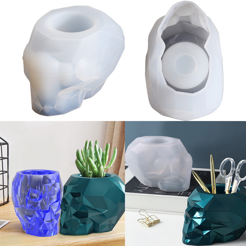 Skull Shape Mold Pen Holder Si - Resin Craft Ideas recension och pris
