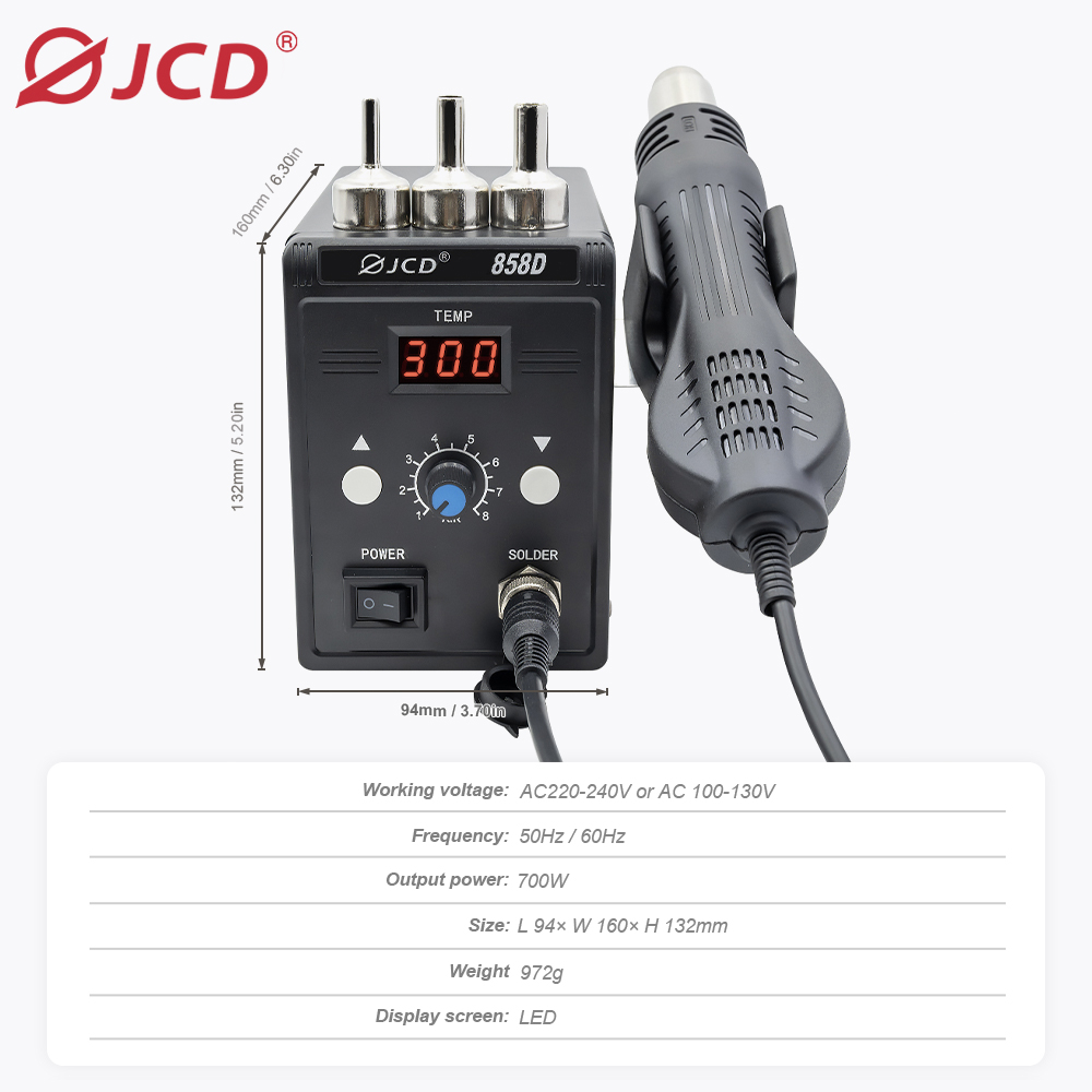 JCD Hot Air Gun 858D BGA Rewor - Heat Gun Small recension och pris