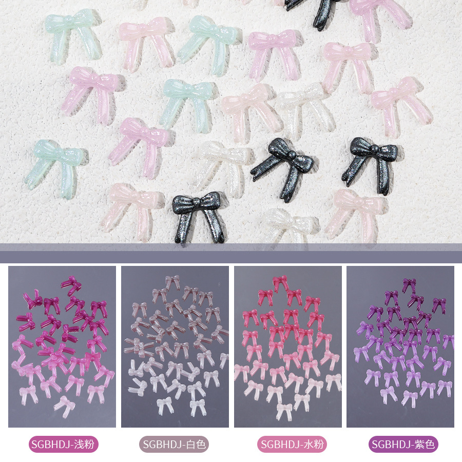 100pcs/pack New Glitter Bow Ti - Resin Glitter Pack recension och pris